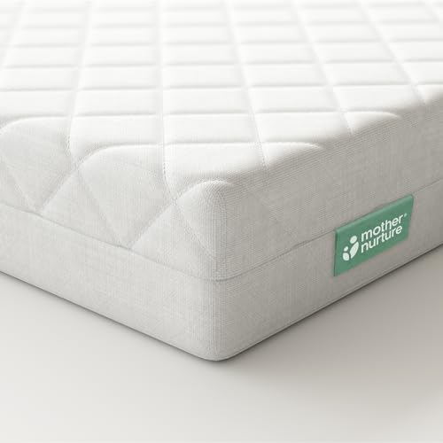 Mother Nurture Klassische Matratze für Reisebett aus Ökofaser, weiß, 95 x 65 x 7,5 cm