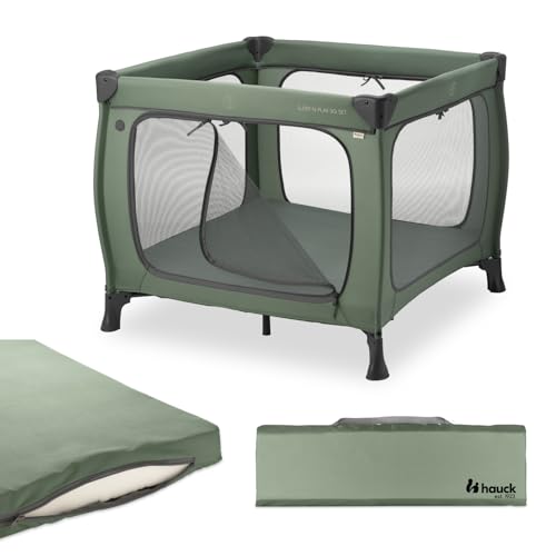Hauck Quadratischer Reise Laufstall mit Matratze Sleep N Play SQ Dark Green