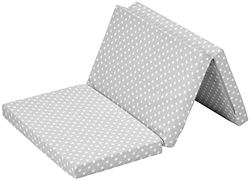 Alvi Reisebettmatratze klappbar 60x120 | Babymatratze faltbar | Matratze für Reisebett Babybett Kinderbett | hochwertiger Schaum mit waschbarem Bezug in praktischer Tragetasche