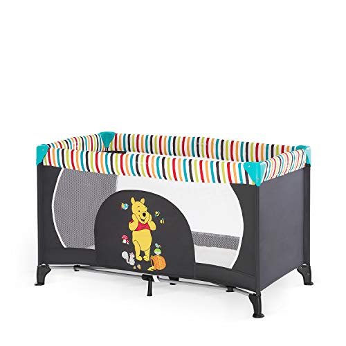 hauck Kinderreisebett Dream N Play ab Geburt bis 15 kg, Klein Zusammenklappbar inkl. Tragetasche und Faltboden, Liegefläche 120 x 60 cm (Disney Pooh Geo)
